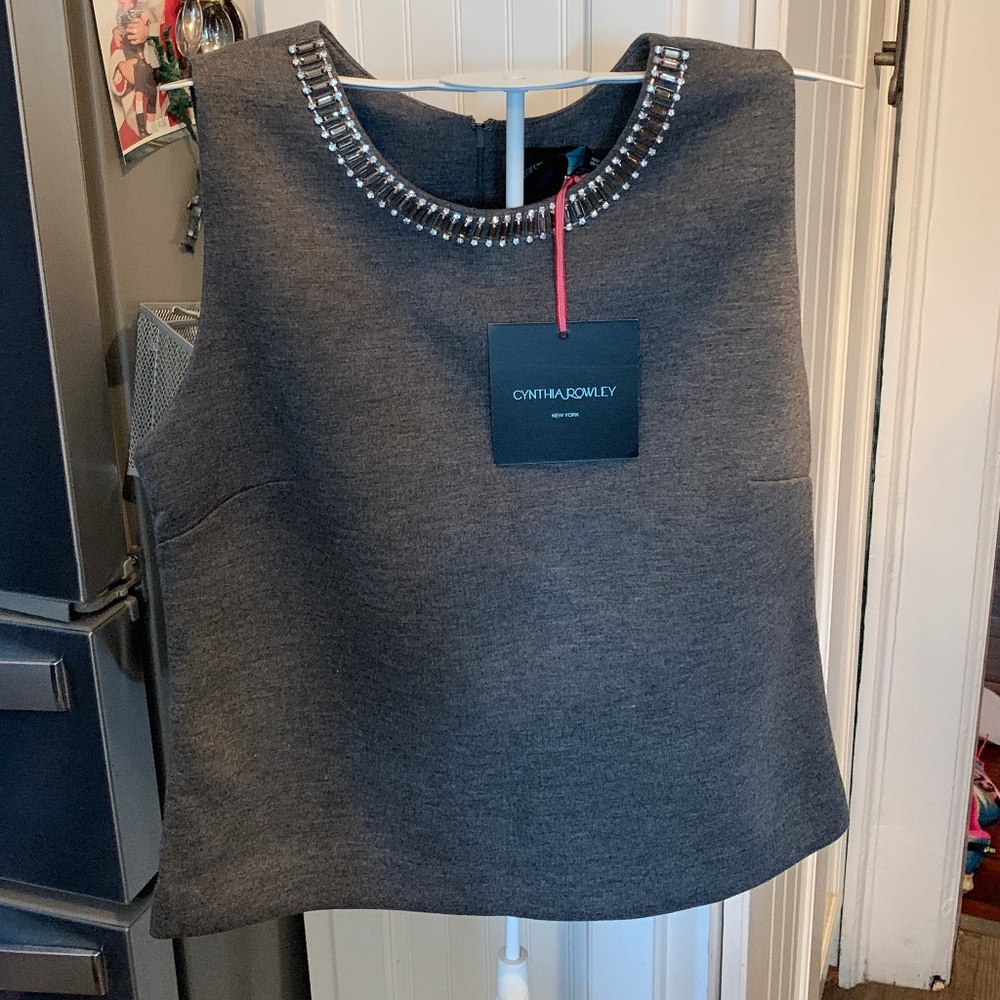 Cynthia riwkey rhinestone embellished top. NWT